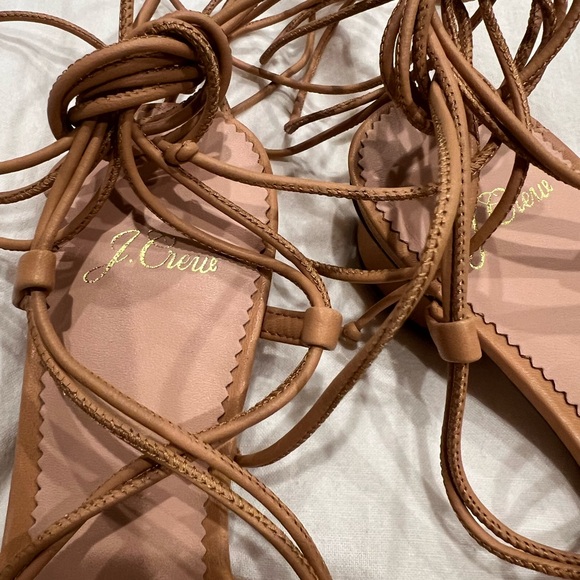 J. Crew lace-up strappy sandals in vachetta - Picture 4 of 9